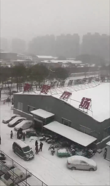 受降雪影响 辽宁鞍山农贸市场发生坍塌