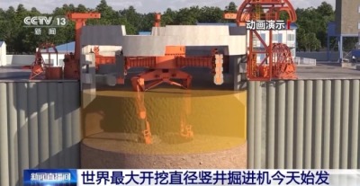 世界最大开挖直径竖井掘进机今天始发