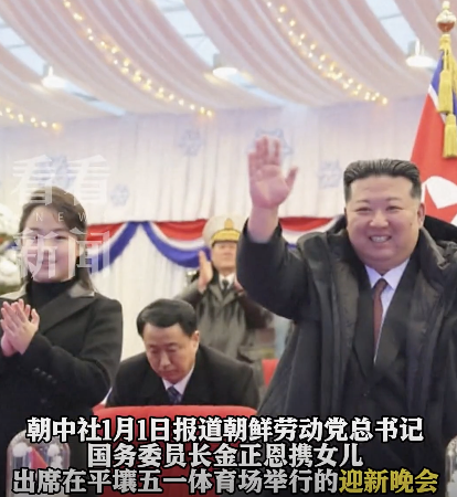 朝鲜举行新年大型演出 金正恩携女观看 党政干部同赏烟火秀