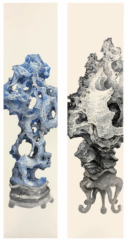 钟情画石著名画家夏荷生开启了别具一格的艺术风貌和绘画境界