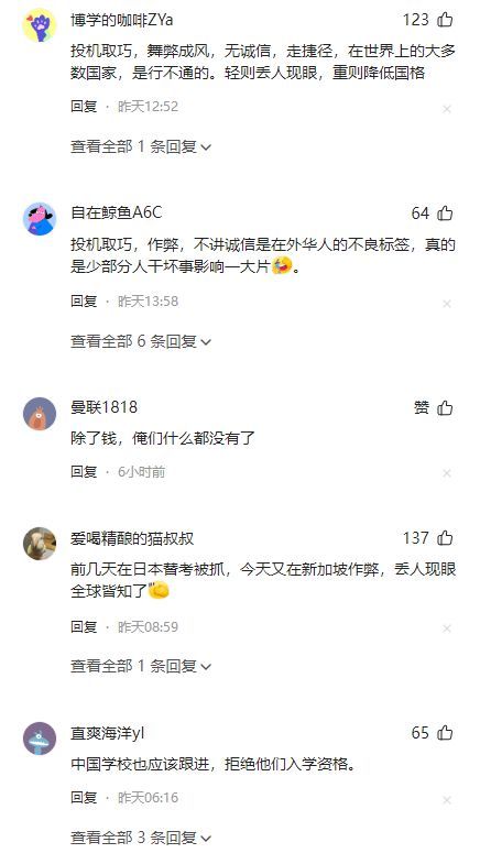 8名中国学生在新加坡考场被抓当场？