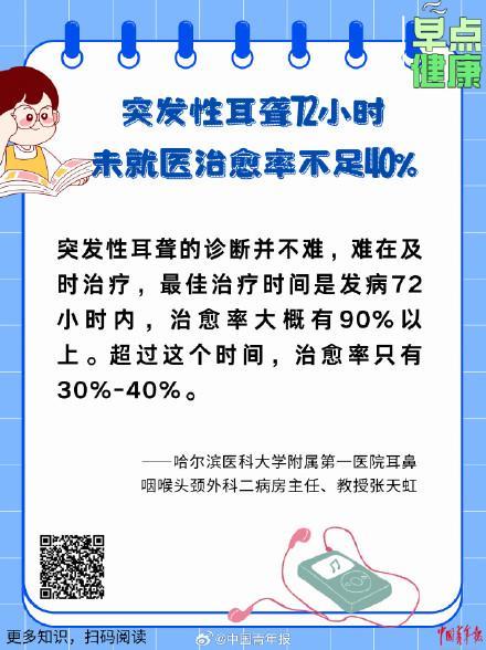 突发性耳聋72小时未医治愈率不足40% 年轻患者增多需警惕