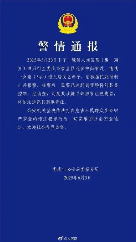 警方通報男子將女童拖進小巷