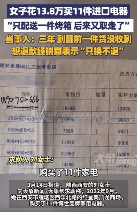 买家电遭遇“只换不退” 专家解读 霸王条款引发争议