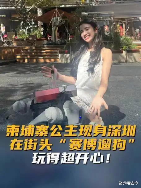 柬埔寨公主现身深圳吃椰子鸡、遛机器狗