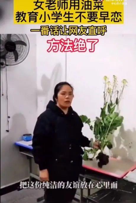 为防止小学生早恋，老师拔了2棵油菜，学生秒懂！