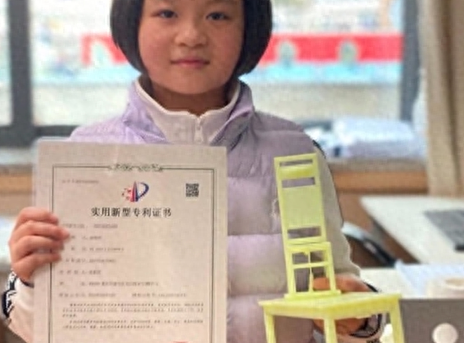 9岁女孩发明防地震桌椅获国家专利