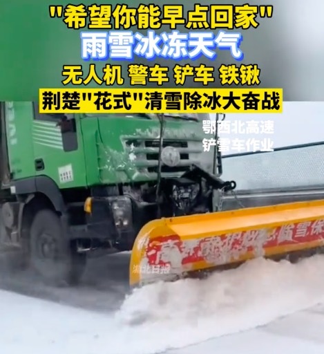 希望大家能早点回家！湖北风雪返乡路：有村庄安排清积雪