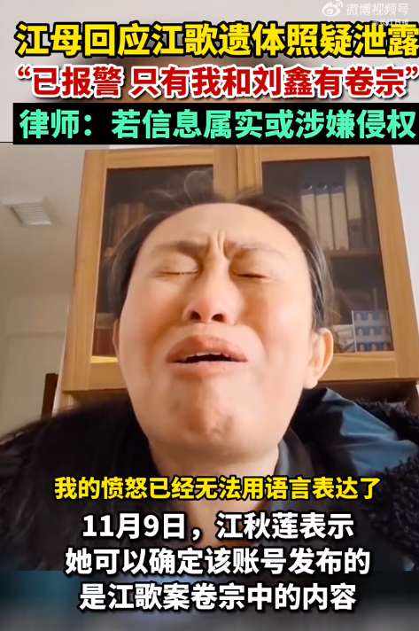 江秋莲回应江歌遗体局部照疑泄露