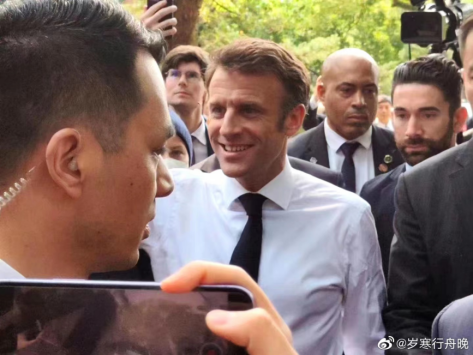 中大学子关注马克龙中山大学之行，马克龙将与学生近距离交流，中大学子热烈相迎