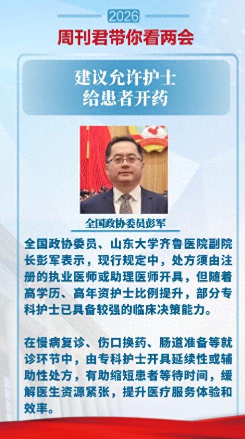 委员建议允许护士给患者开药