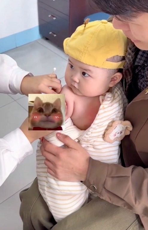 小孩打针反差萌 外网播放破两千万 