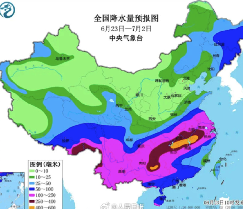 长江中下游等地未来十天4轮强降雨无缝衔接 江淮、江南北部等地降水量将较常年同期显著偏多
