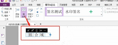 福昕PDF编辑器怎么设置组合域
