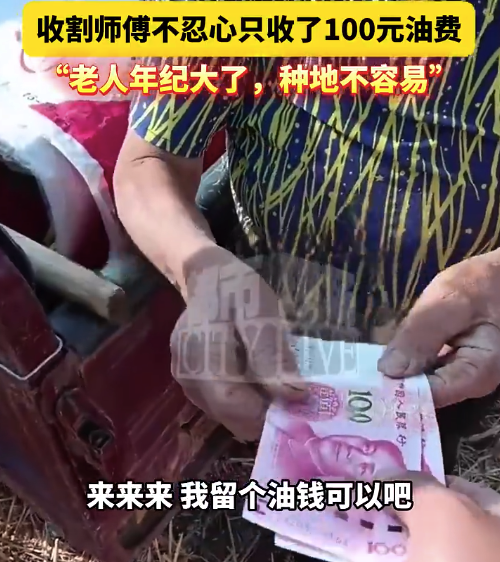 老人種地難師傅主動減收割費：老人年紀大了 種地不容易