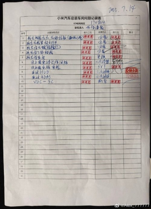YU7车主曝光小米把维修车当新车卖