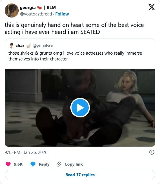 玩家大赞《生化危机：安魂曲》格蕾丝配音演员 TGA最佳演员稳了！