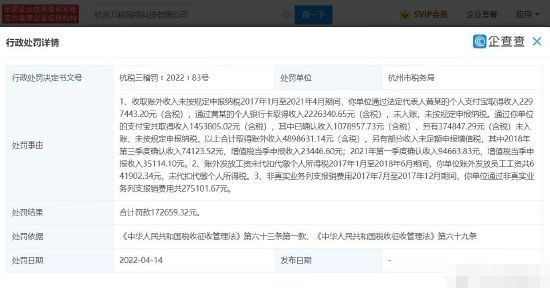 贾乃亮李小璐同为偷税被罚公司股东2人分别持股4%