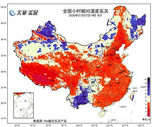 南方多地相对湿度跌破30% 未来一周干燥持续
