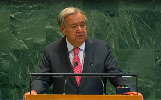 许多国家宣布对巴勒斯坦州的正式认可，古特雷