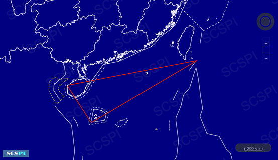图9 海南岛、西沙群岛和巴士海峡间的三角区域