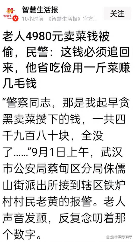 嫌疑人家属代赔卖菜老人被盗的4980元 民警神速破案护民安