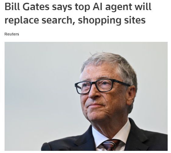 比尔盖茨再谈人工智能：搜索引擎和在线购物网站都将消失