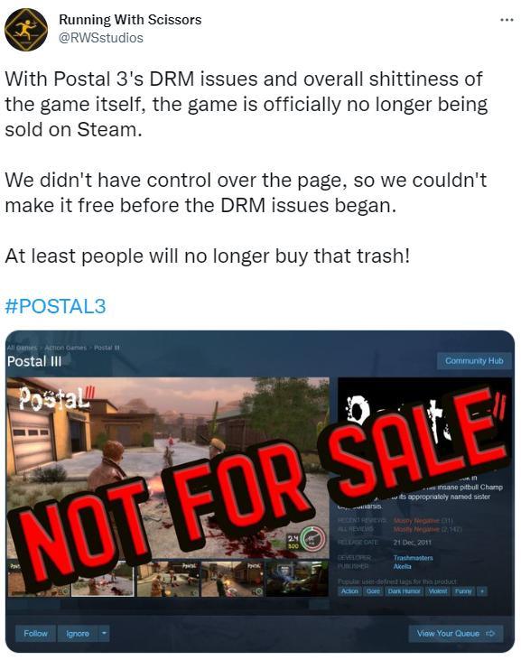《喋血街头3》太烂开发商都看不下去 已从Steam下架停止销售