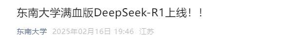 多所高校上线满血DeepSeek AI助手助力教学科研