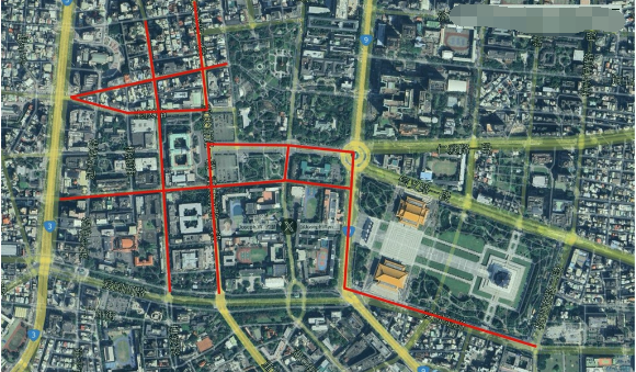 这是位于台湾台北市中正区,以台湾"总统府"为中心划定的一块特定区域