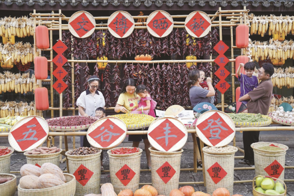 古村晒秋晒出幸福