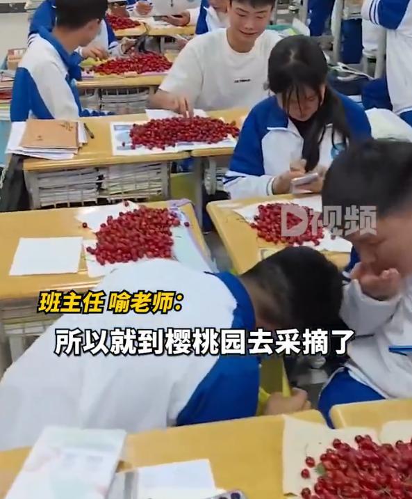 老师请全班吃80斤樱桃，网友：春天的味道？