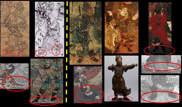 东亚佛教艺术中新样文殊驭狮者尖趾化部分图像汇总，张书彬整理