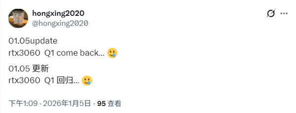 一代神卡重出江湖!NVIDIA要重啟RTX 3060供應