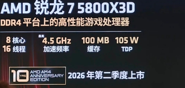 X3D鼻祖回归！AMD确认锐龙7 5800X3D上市：AM4十周年纪念