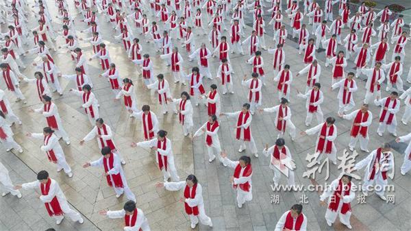 千名拳友江滩共舞太极 武汉“敬老康乐”活动展现银发风采