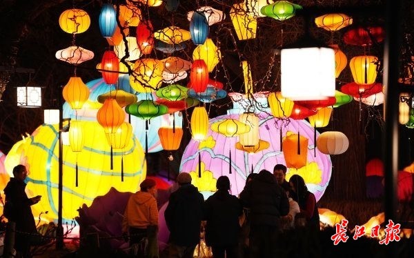 流光溢彩东湖夜，游客花式赏灯沉浸式过大年