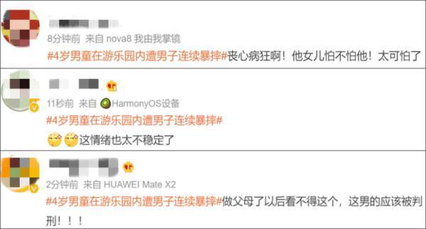 4岁男童在游乐园内遭男子连续暴摔！家长已报警 网友：别人家的孩子也是孩子！