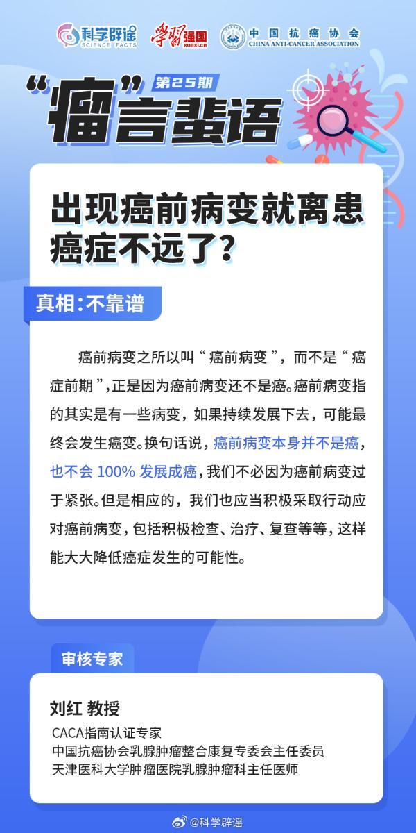 出现癌前病变就离患癌症不远？假哒，癌前病变本身并不是癌