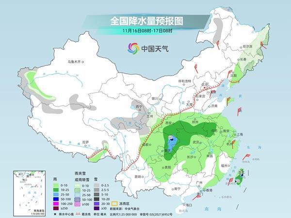 中东部雨雪持续今起降温范围大幅扩展 台风“天兔”影响叠加