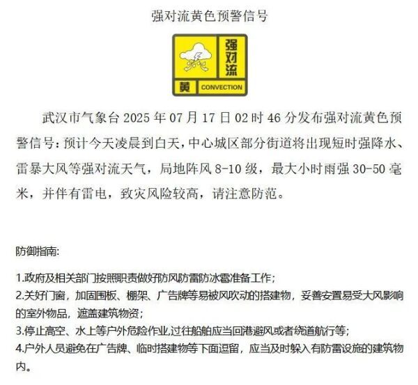 武漢退燒雨來了 雷暴大風(fēng)齊至