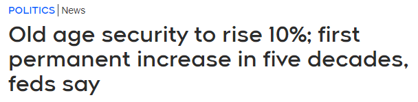 加拿大这项福利上涨10% 50年来首次