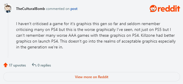 《浪人崛起》被粉丝批评画面过时 看起来像PS3游戏