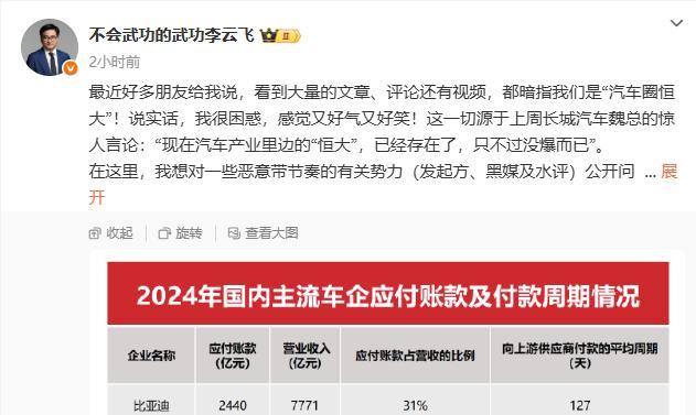 比亞迪回應(yīng)“車圈恒大”：不存在！
