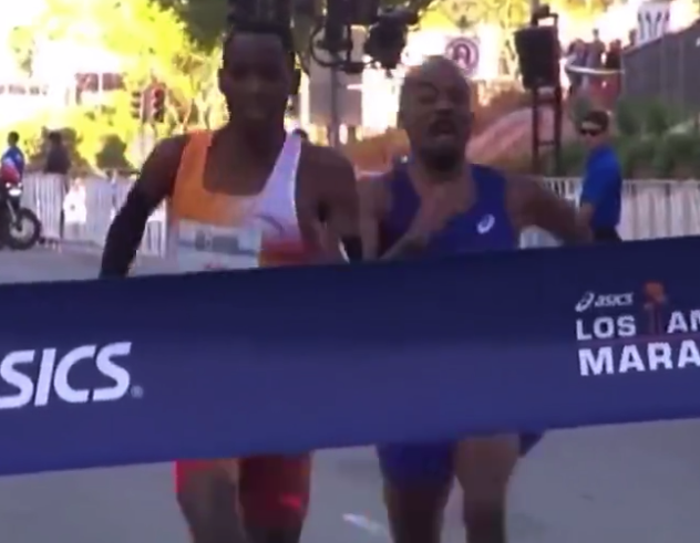 洛杉矶马拉松上演戏剧性逆转 美国选手领先优势只有0.18秒