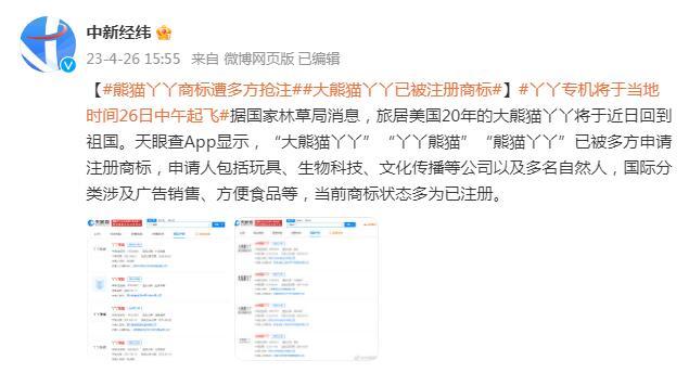 熊猫丫丫商标被多方抢注 是为了庆祝“丫丫”回家吗？