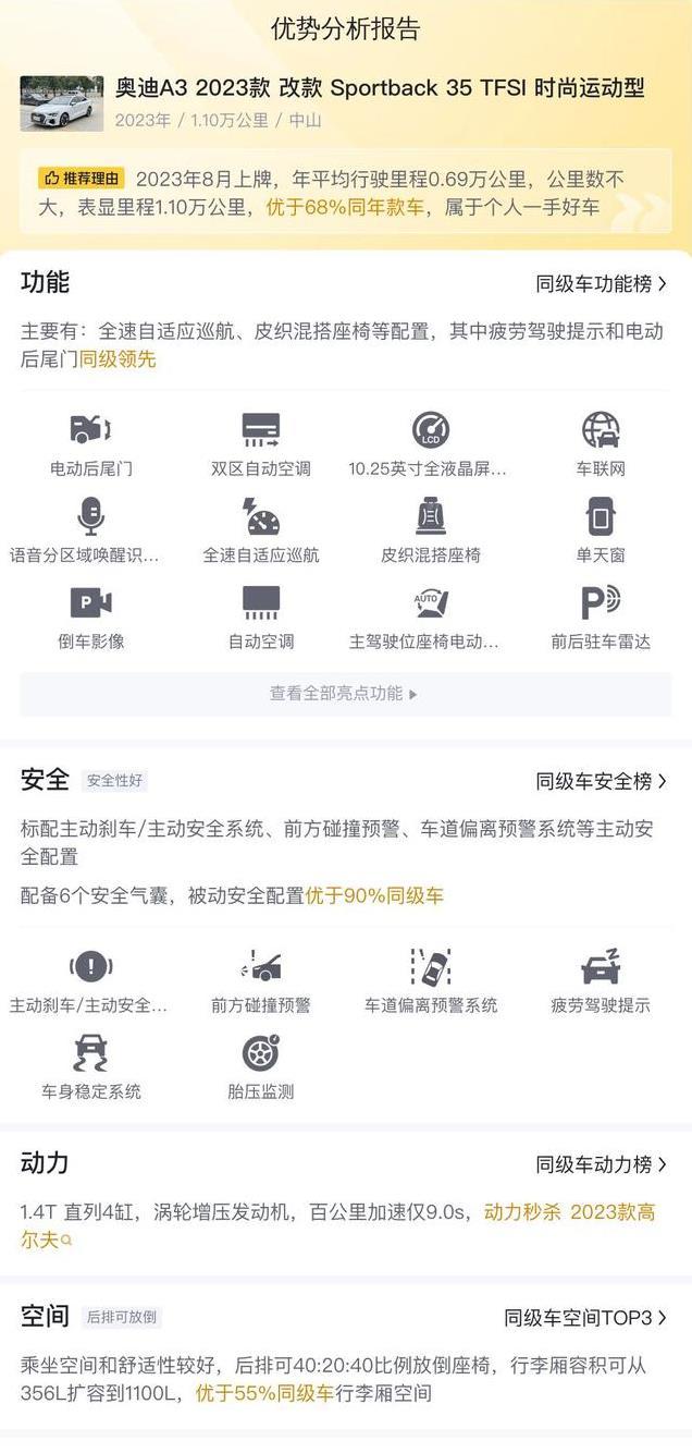 奥迪A3准新车12.68万，动力配置不输新车，油耗却让你想不到！