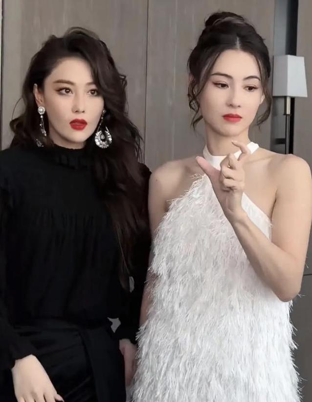 张馨予英气惊艳，张柏芝甜美抗老，她俩合影谁更美？