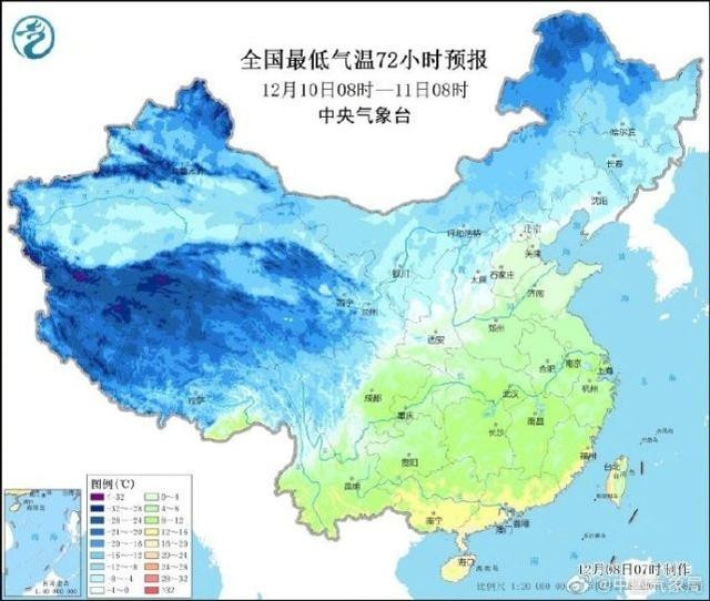 华北东北要下雪了 江淮等地4～6级偏北风气温骤降