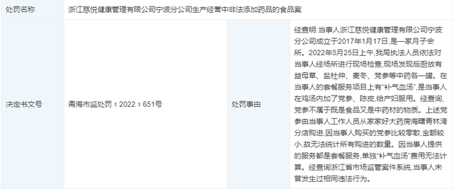 非法添加药品！月子中心在鸡汤里加党参被罚
